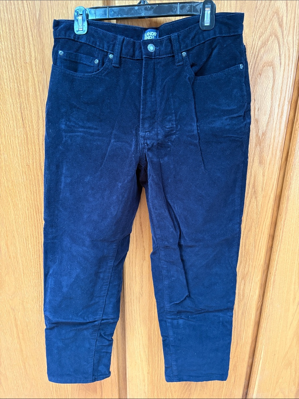 Lands' End Men's Traditional Fit Washed 5-Pocket Corduroy Pants Navy Blue 33